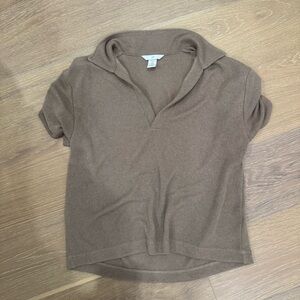 H&M Taupe Knit Polo Shirt